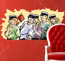Sticker décoratif fête bateau en oferta