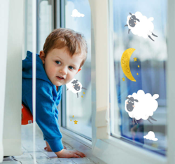 Sticker fenêtre lune et étoiles precio