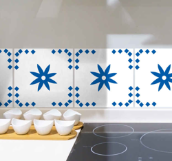 Autocollant Carrelage Fleur bleue de delfts en oferta