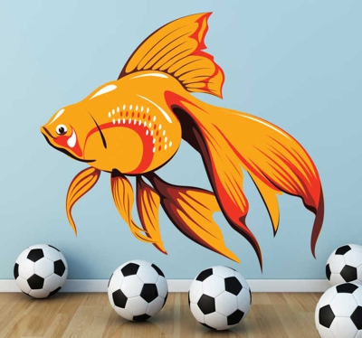Sticker enfant poisson doré