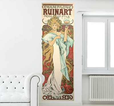 Sticker champagne ruinart art nouveau