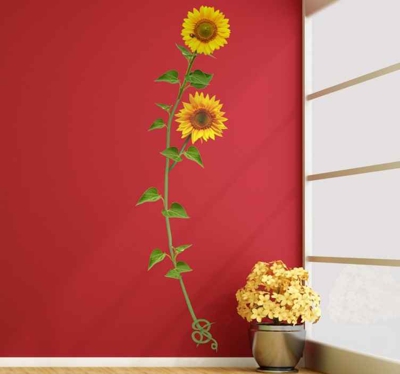 Sticker mural tournesol