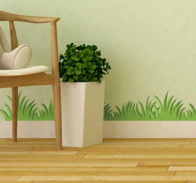 Sticker Maison Pelouse Verte