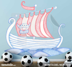Sticker enfant navire viking en oferta