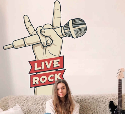 Sticker Mural Chambre Ado Geste de la main rock