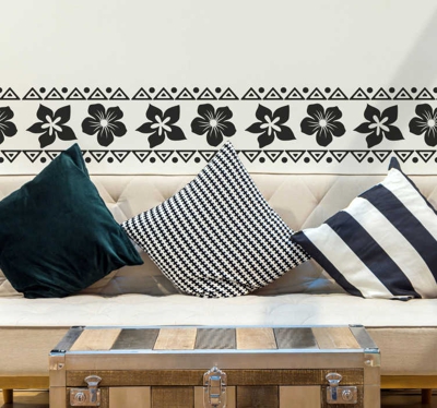 Sticker Mural Fleurs Hawaiennes