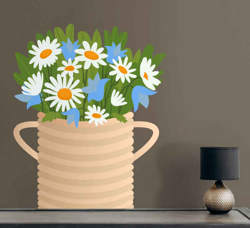 Sticker Mural Fleur Fleur de marguerite mélange blanc et bleu precio