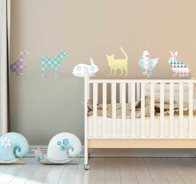 Sticker Chambre Enfant Animaux Pastel