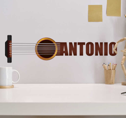 Sticker guitare espagnole avec nom musique precio
