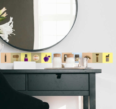 Autocollant de bordure de kit de maquillage