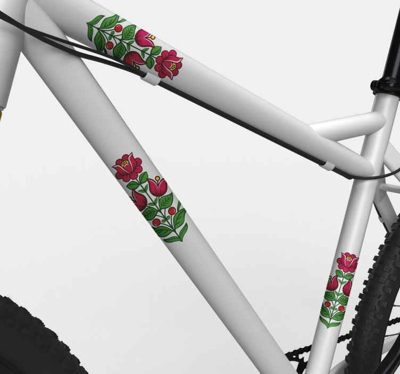 Autocollant Velo Fleurs polonaises avec grille