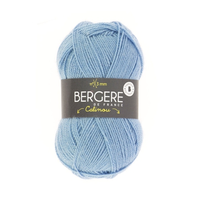 Pelote de fil à tricoter Calinou Bergère de France bleu clair