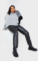 PLT Plus - Pull noir oversize colourblock, Noir precio