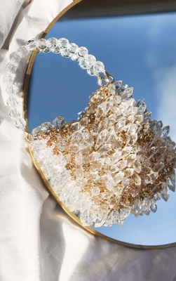 Sac à main avec bijoux transparents, Transparent