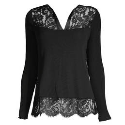 OSCALITO pull col chemise en laine et soie Chantilly