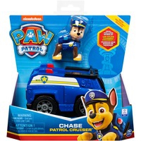 LA PAT'' PATROUILLE - VÉHICULE + FIGURINE CHASE - Véhicule de 15 cm Avec 1 Figurine À Collectionner Pat'' Patrouille - Paw Patrol - 6061799 - Jouet Enfant 3 Ans et +, Modèle réduit de voiture