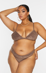 PLT Plus - Haut de maillot de bain en éponge marron, Brun precio