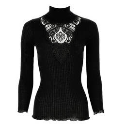 OSCALITO pull col roulé en laine et soie Macramé