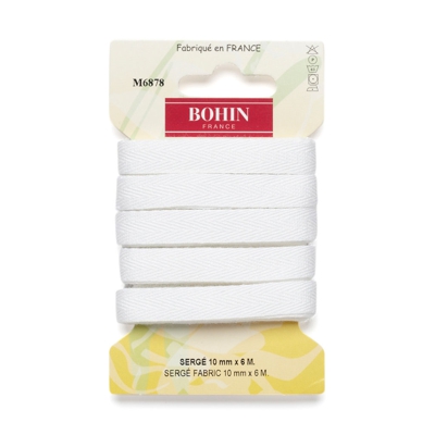 Ruban sergé 10mm - Blanc