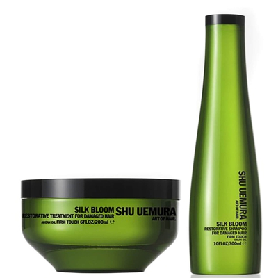 Shu Uemura Art of Hair Silk Bloom duo réparateur - shampooing (300ml) et traitement réparateur (200ml)