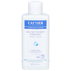 Cattier Gel nettoyant purifiant bio peaux grasses à imperfections características