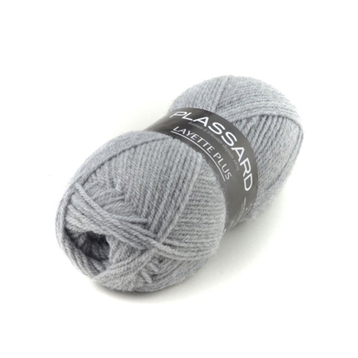 Pelote de fil à tricoter Plassard Layette Plus gris moyen