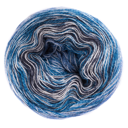 Fil à tricoter tressé mérinos avec dégradé bleu/gris características