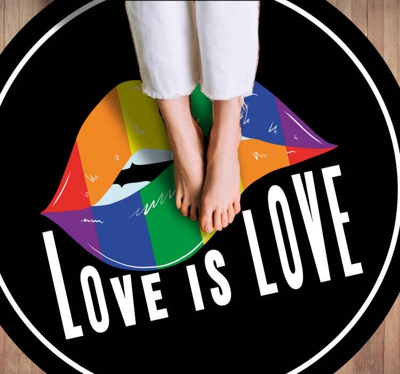 Tapis vinyl pour chambre Concept de lèvres du jour de la fierté