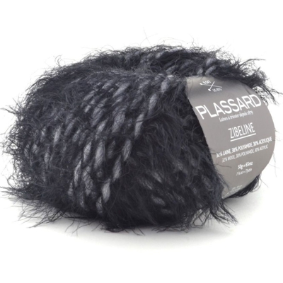 Pelote de laine zibeline noir - Plassard