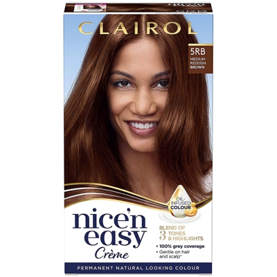 Clairol Nice' n Easy Crème Natural Looking Oil Infused Permanent Hair Dye 177ml (Various Shades) - 5RB Medium Reddish Brown
