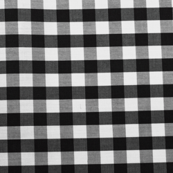 Popeline coton mercerise motif vichy 10 mm noir en oferta