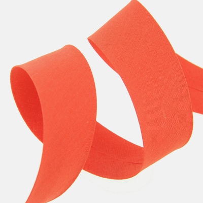 Biais replié rouge orangé 30 mm