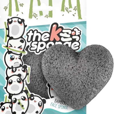 Éponge Cœur K-Sponge The Konjac Sponge Company 12 g – Charbon de bambou