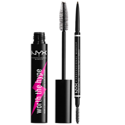 NYX Professional Makeup Micro Eyebrow Pencil and Black Volumizing Mascara Duo precio