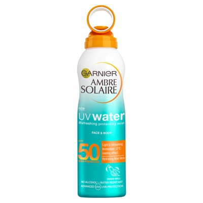 Garnier Ambre Solaire UV Water Clear Sun Cream SPF50 Mist 200ml