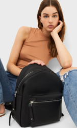 Stradivarius Sac À Dos Fermeture Éclair Noir 103 en oferta