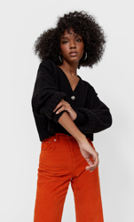 Stradivarius Cardigan Cropped Noir M en oferta