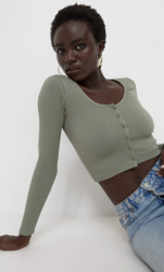 Stradivarius Cardigan Ballerine Sans Coutures Kaki S en oferta