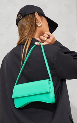Sac pochette à rabat vert en similicuir, Vert