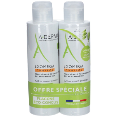 A-Derma Exomega Control Gel moussant émollient visage corps