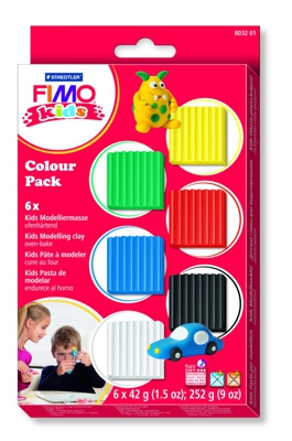 Kit pate fimo kids 6 couleurs basiques