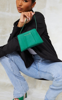 PRETTYLITTLETHING - Sac à main triangulaire vert, Vert