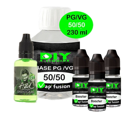 Pack base DIY facile e liquide Shinigami  230 ml A&L  Arôme + Booster