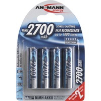 Blister 4 X Accu, AA, 2700mAh AA / HR6 Hybrides nickel-métal (NiMH), Batterie