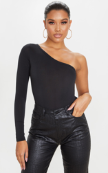Body moulant à manche unique noir, Noir características