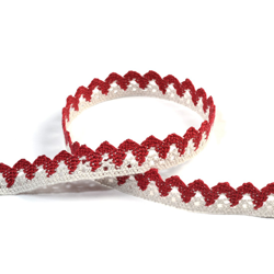 Ruban dentelle 15 mm lin et bordeaux en oferta