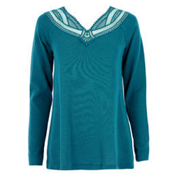 OSCALITO pull col brodé et tulle en laine et soie Macramé precio