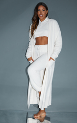 Cardigan long en maille bulle douce crème, Crème en oferta