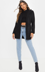 Manteau oversize texturé noir, Noir precio