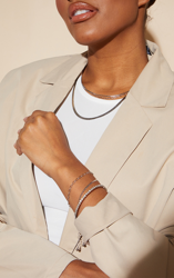 PLT Recycle - Lot de bracelets argentés à strass et chaîne, Argenté en oferta